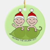 DUBBEL DE HOLIDAY JOY! KERAMISCH ORNAMENT (Achterkant)
