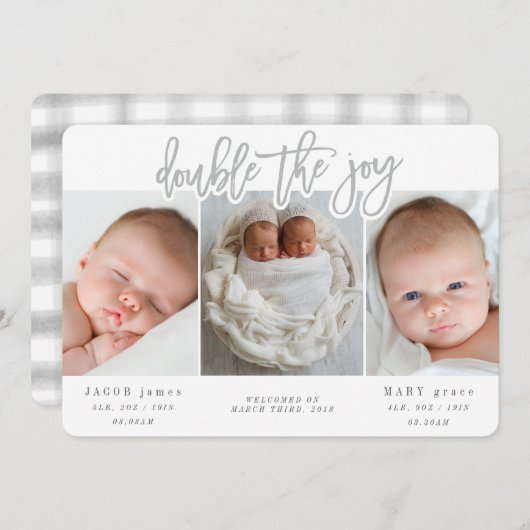 DUBBEL DE JOY AANKONDIGING (Voorkant / Achterkant)