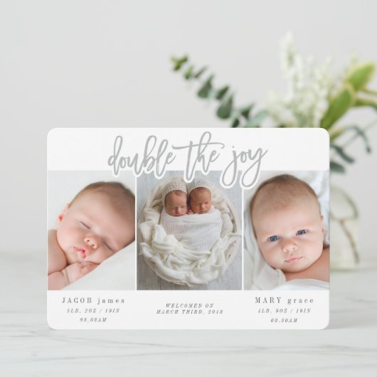 DUBBEL DE JOY AANKONDIGING (Staand voorkant)