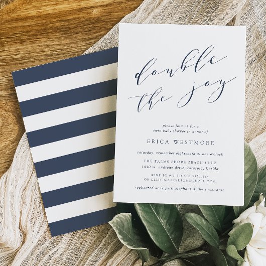 Dubbel de Joy | Uitnodiging uit Baby shower met tw