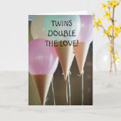 DUBBEL DE LOVE OP DE GEBOORTEL VAN UW **TWINS** KAART (Gele Bloem)