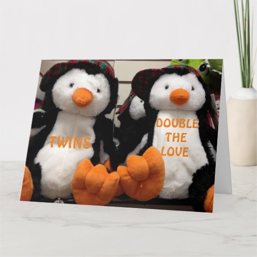DUBBEL DE LOVE WANNEER HET HEBBEN VAN TWINS KAART (Voorkant)