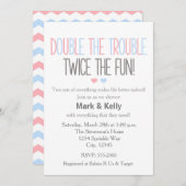 Dubbel de moeite Twins Baby shower Uitnodiging (Voorkant / Achterkant)