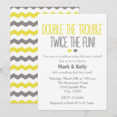 Dubbel de narigheid TWINS Baby Shower Uitnodiging (Voorkant / Achterkant)