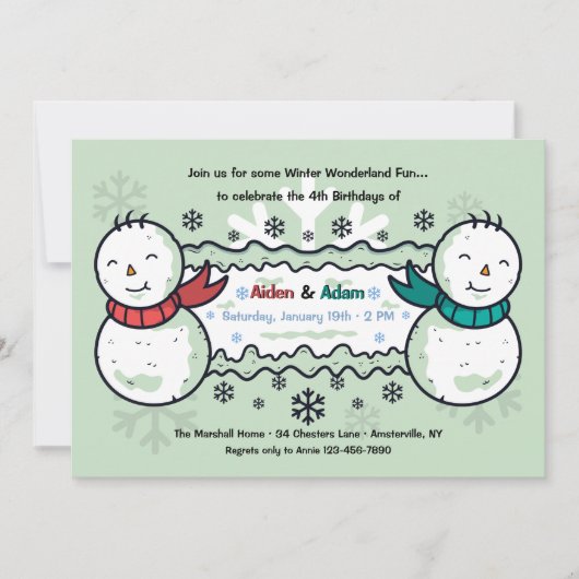 Dubbel de uitnodiging van de Fun Birthday Party (Voorkant)