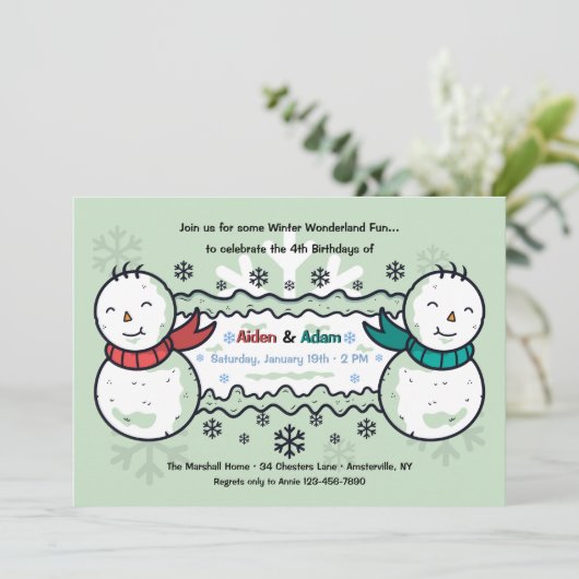 Dubbel de uitnodiging van de Fun Birthday Party (Staand voorkant)