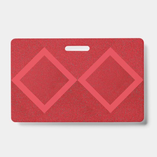 Dubbel Diamant Rode Badge – Aanpasbare Tag (Voorzijde)