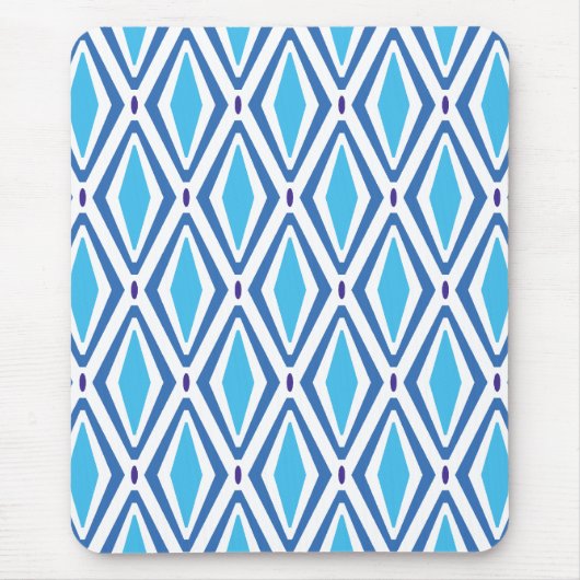 Dubbel diamantpatroon (blauw) muismat (Voorkant)