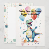 Dubbel Dino-mite Decennium! 10e verjaardag Kaart (Voorkant / Achterkant)