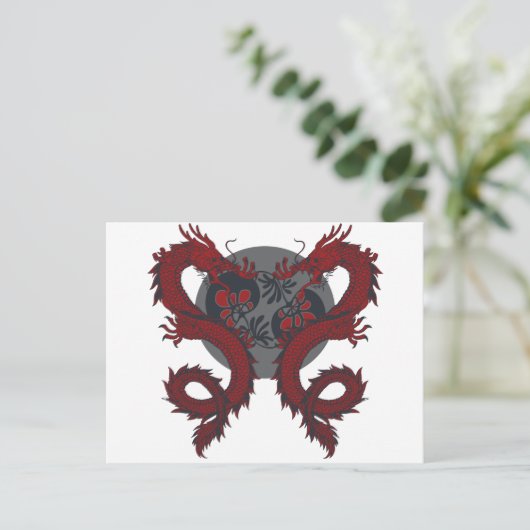 Dubbel dragon Briefkaart (Staand voorkant)