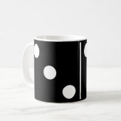 Dubbel drie zwarte domino Mok (Voorkant links)