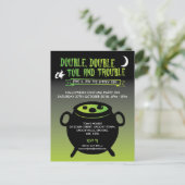 'Dubbel, dubbel werk en problemen' Halloween-uitno Uitnodiging Briefkaart (Staand voorkant)