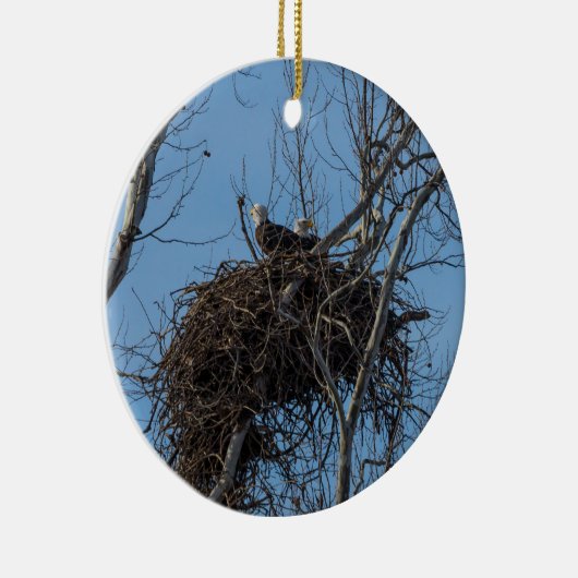 Dubbel Eagle Trouble Keramisch Ornament (Rechts)