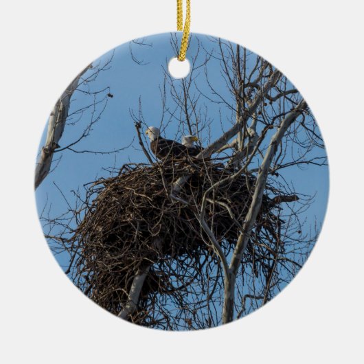 Dubbel Eagle Trouble Keramisch Ornament (Voorkant)