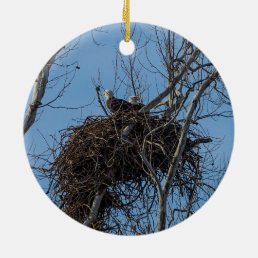 Dubbel Eagle Trouble Keramisch Ornament (Achterkant)