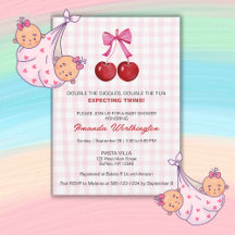 Dubbel Feest Tweeling Meisjes Baby Shower Kaart