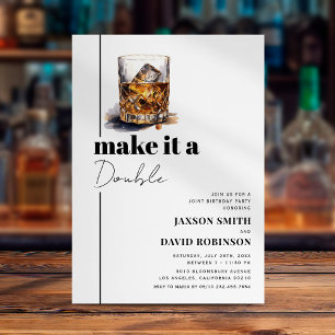 Dubbel Feest Whiskey Gezamenlijk Verjaardagsfeest Kaart