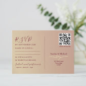 Dubbel Functie Romantische Trouw QR Code RSVP Kaartje (Staand voorkant)