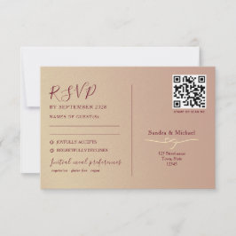Dubbel Functie Romantische Trouw QR Code RSVP Kaartje