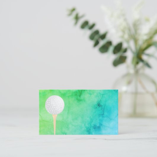 dubbel gekantte sjabloon voor een golfbal visiteka visitekaartje (Staand voorkant)