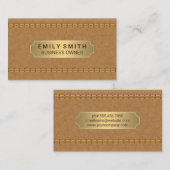 Dubbel gelabeld tin leder | Goud metallisch Bord Afsprakenkaartje (Voorkant / Achterkant)