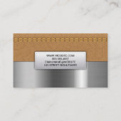 Dubbel gelabeld tin leder | Metaalborstel Visitekaartje (Achterkant)