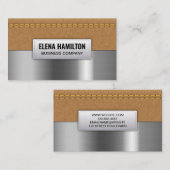 Dubbel gelabeld tin leder | Metaalborstel Visitekaartje (Voorkant / Achterkant)