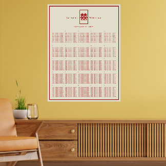 Dubbel Geluk 囍 Chinese Stoelindeling Bruiloft Poster