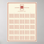 Dubbel Geluk 囍 Chinese Stoelindeling Bruiloft Poster (Voorkant)