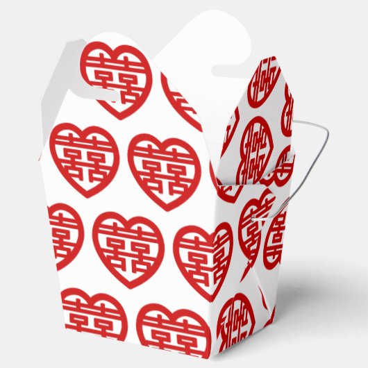 Dubbel Geluk 囍 Shuangxi Chinees Hanzi Hart Bedankdoosjes (Geopend)