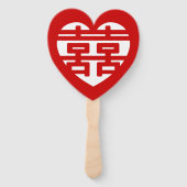 Dubbel Geluk 囍 Shuangxi Chinees Hanzi Hart Handwaaier (Voorkant)