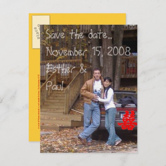 Dubbel geluk - Bewaar de datum...... Aankondigingskaart (Voorkant / Achterkant)