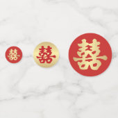 Dubbel geluk bruiloft confetti (Voorkanten)