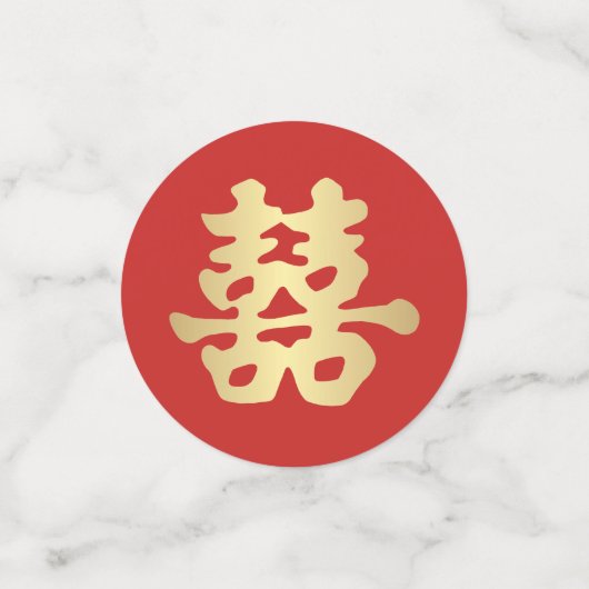 Dubbel geluk bruiloft confetti (Kleine voorkant)