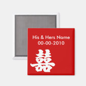 Dubbel Geluk Bruiloft Magneten (Voorkant / Achterkant)