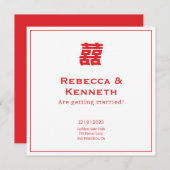 Dubbel geluk Chinees Amerikaans sparen de datum Kaart (Voorkant / Achterkant)