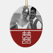 Dubbel Geluk Chinees Bruiloft (dubbelzijdig) Keramisch Ornament (Rechts)