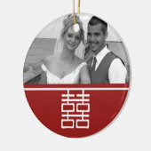 Dubbel Geluk Chinees Bruiloft (dubbelzijdig) Keramisch Ornament (Links)