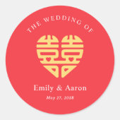 Dubbel Geluk Chinees Bruiloft Favor Stickers (Voorkant)