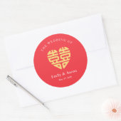 Dubbel Geluk Chinees Bruiloft Favor Stickers (Envelop)