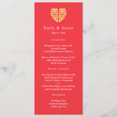 Dubbel Geluk Chinees Bruiloft Menu Kaart (Voorkant)