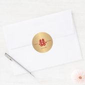 Dubbel Geluk Chinees Huwelijk Ronde Sticker (Envelop)