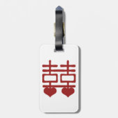 Dubbel geluk Chinees net getrouwd bruiloft Bagagelabel (Achterkant verticaal)
