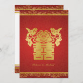 Dubbel geluk Chinees thema bruiloft uitnodigt Kaart (Voorkant / Achterkant)