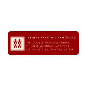 Dubbel Geluk Chinees Trouwadres Etiket