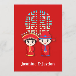 Dubbel Geluk Chinees Trouwpaar Kaart