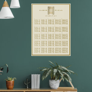 Dubbel Geluk Chinees Trouwstoelindeling Grafiek Poster