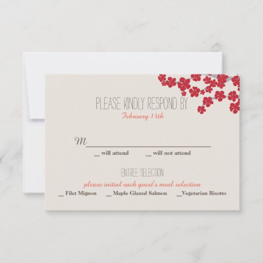 Dubbel Geluk Chinese Bruiloft Uitnodiging - RSVP (Voorkant)