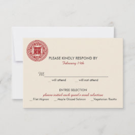 Dubbel Geluk Chinese Bruiloft Uitnodiging - RSVP