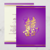 Dubbel Geluk, Chinese Trouw Uitnodigingen (Voorkant / Achterkant)